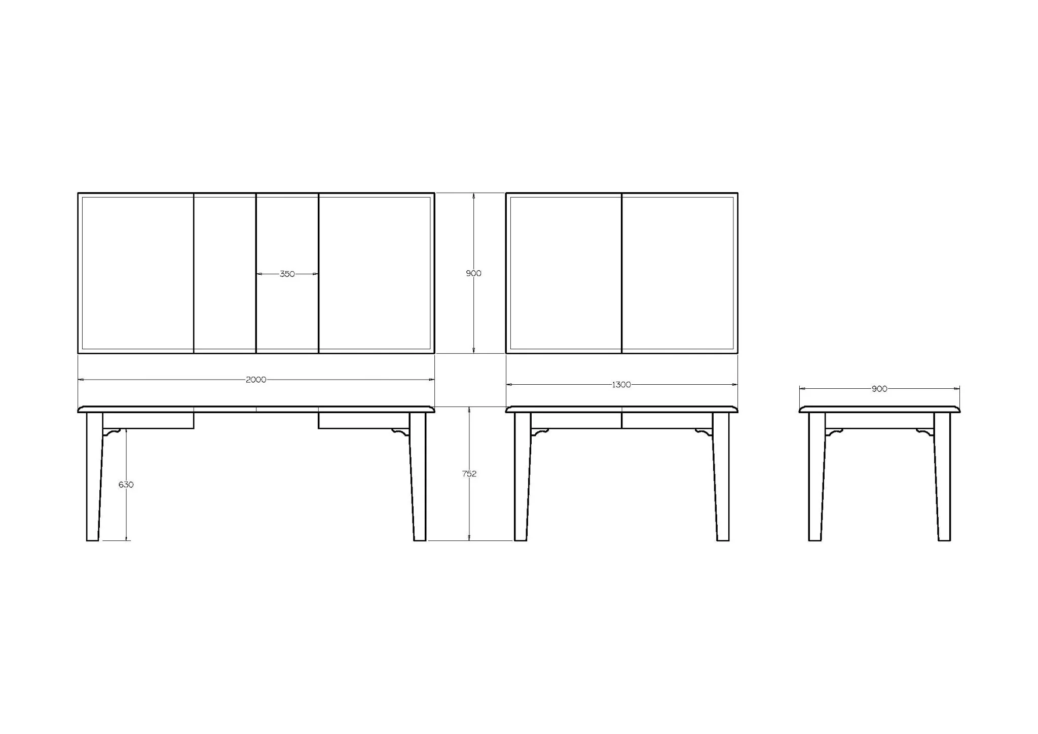 Mill-Yard Dining Table Extensions 1300-2000w & 1800-2600w - Image 10