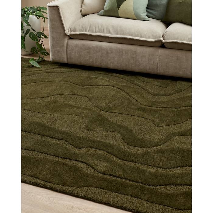 Mira Floor Rug - Olive (100% Wool) - Image 4