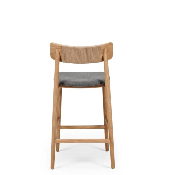 Niles Barstool High Back (Natural Oak) Fabric - 660SH - Image 2