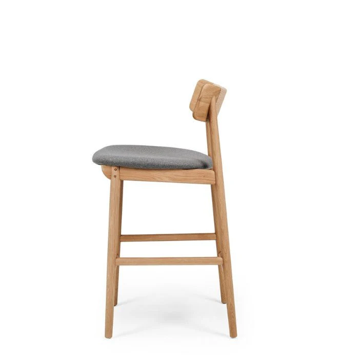 Niles Barstool High Back (Natural Oak) Fabric - 660SH - Image 3