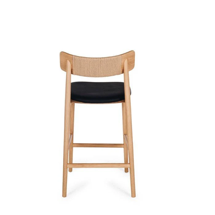 Niles Barstool High Back (Natural Oak) PU - 660SH - Image 2