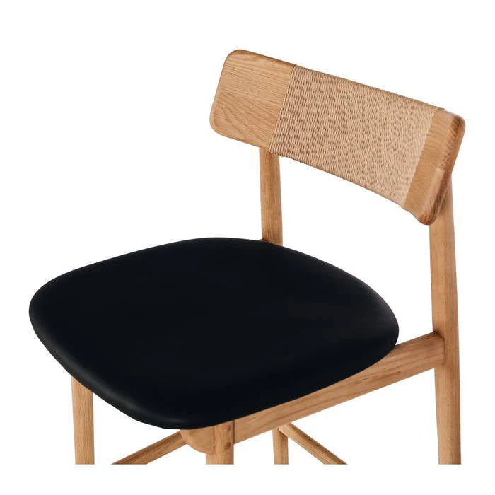 Niles Barstool High Back (Natural Oak) PU - 660SH - Image 3