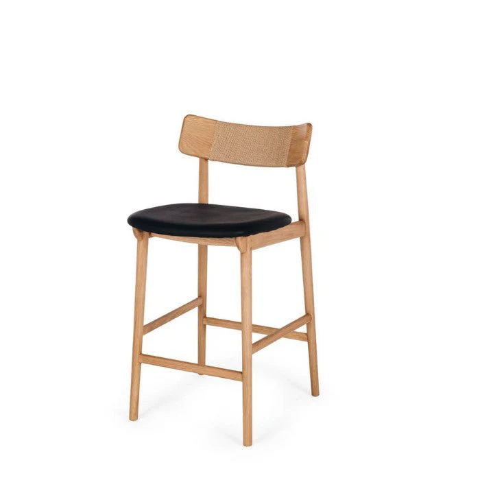 Niles Barstool High Back (Natural Oak) PU - 660SH - Image 4