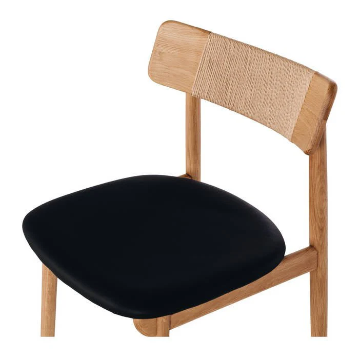 Niles Dining Chair (Natural Oak) PU - Image 5