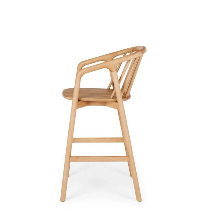 Nord Barstool Natural Oak) Black PU Seat - Image 2