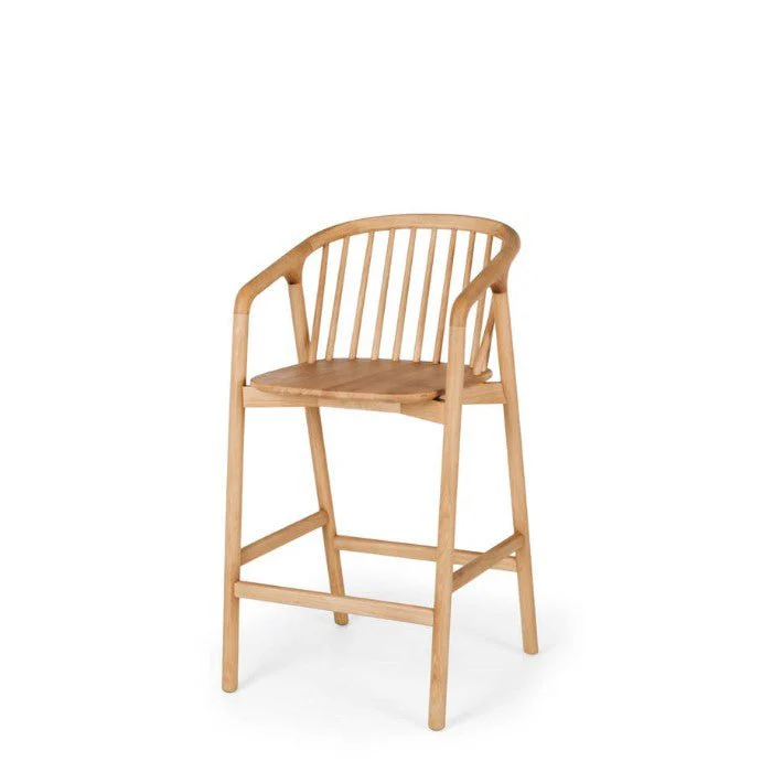 Nord Barstool Natural Oak) Black PU Seat - Image 4