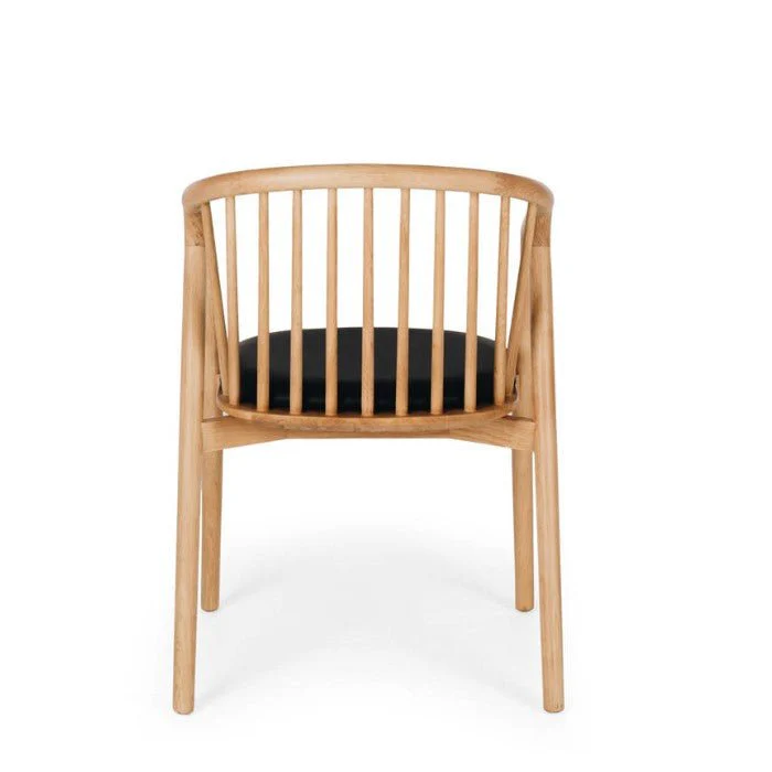 Nord Dining Chair (Natural Oak) Black PU Seat