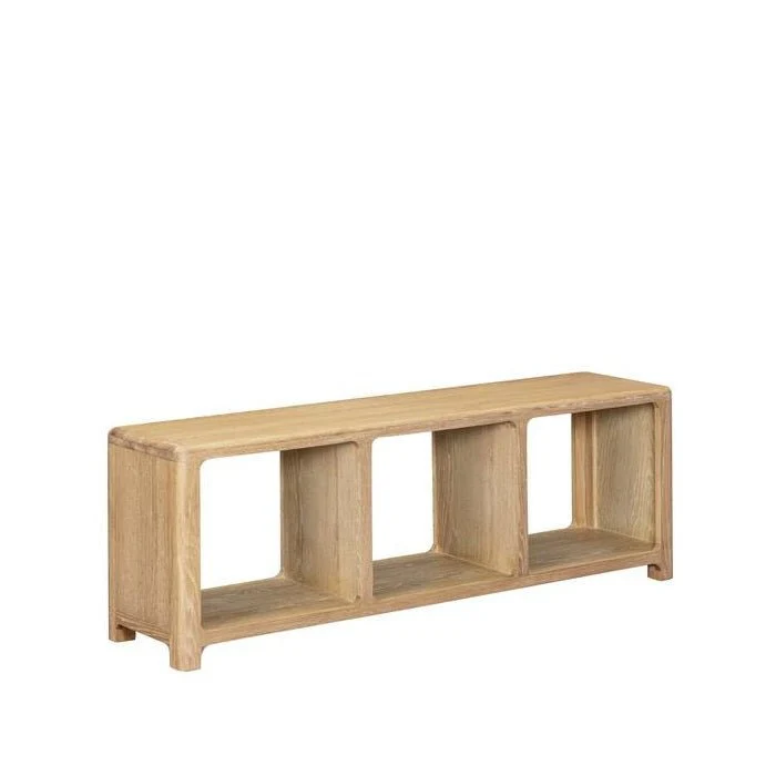 Oaky Bookcase Low 1400w - sleeked curved lines - Image 3