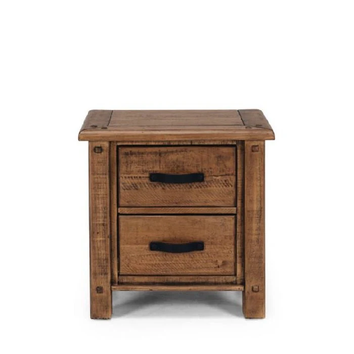 Oberon 2 Drawer Bedside - Pine