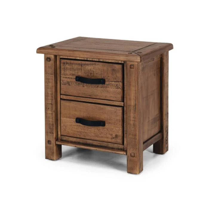 Oberon 2 Drawer Bedside - Pine - Image 3