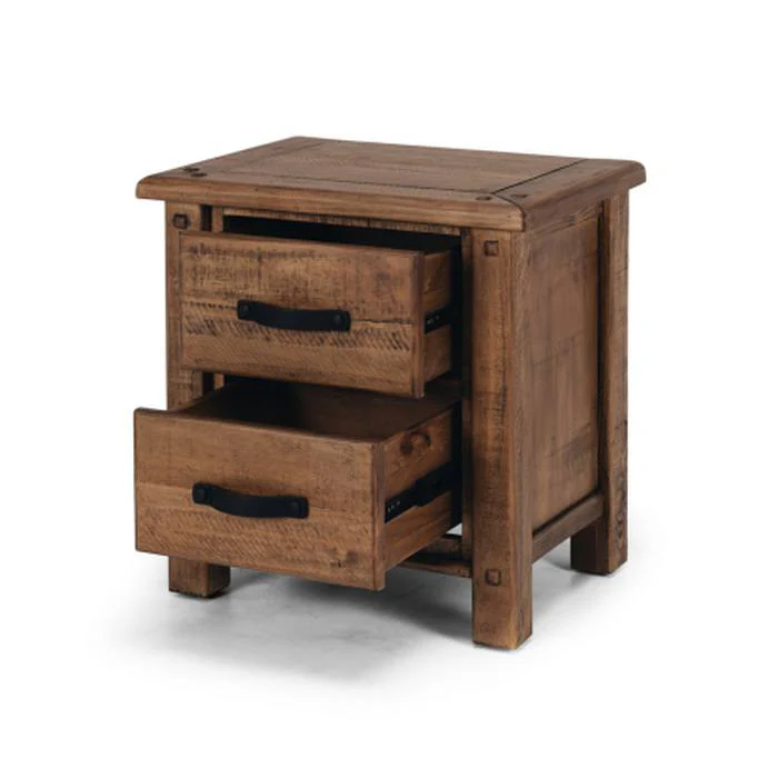 Oberon 2 Drawer Bedside - Pine - Image 4