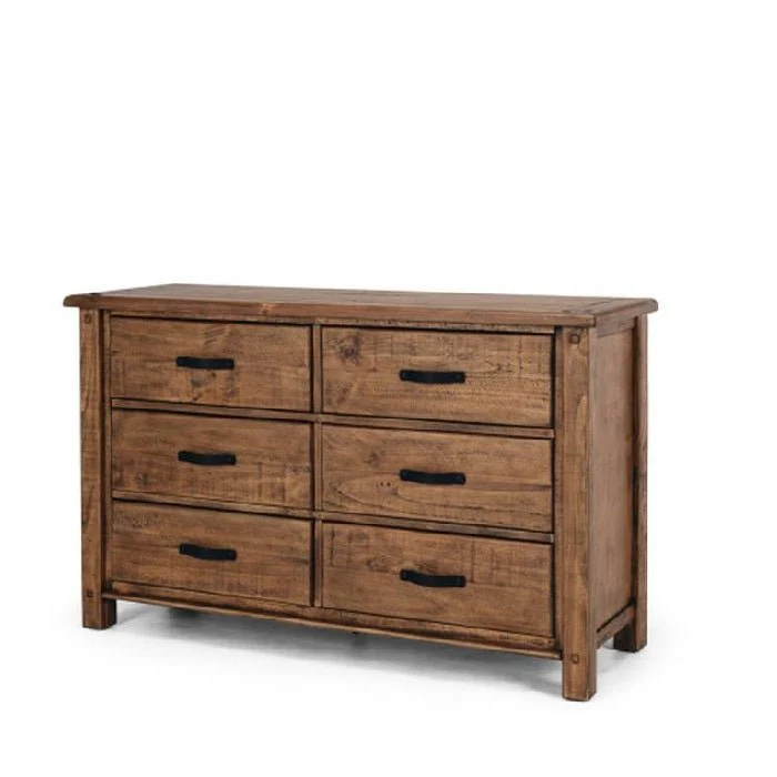 Oberon 6 Drawer Dresser & Mirror - Pine - Image 6