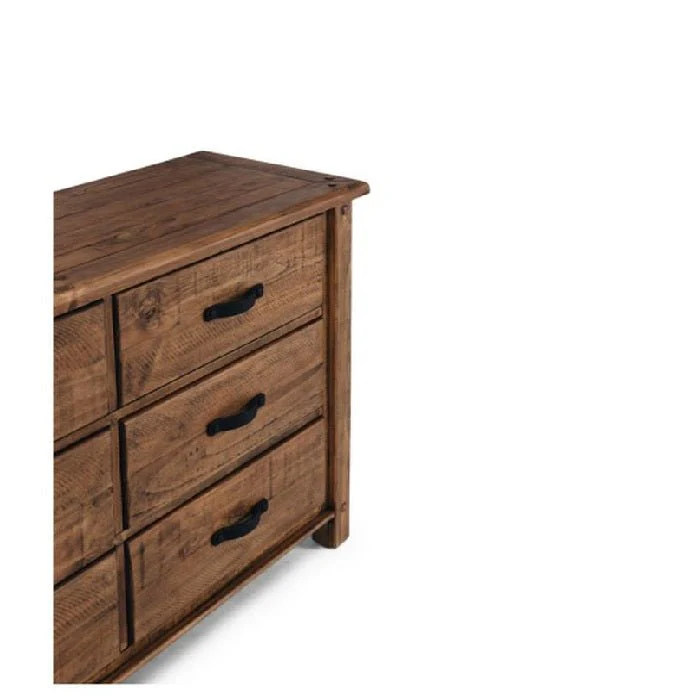 Oberon 6 Drawer Dresser & Mirror - Pine - Image 9
