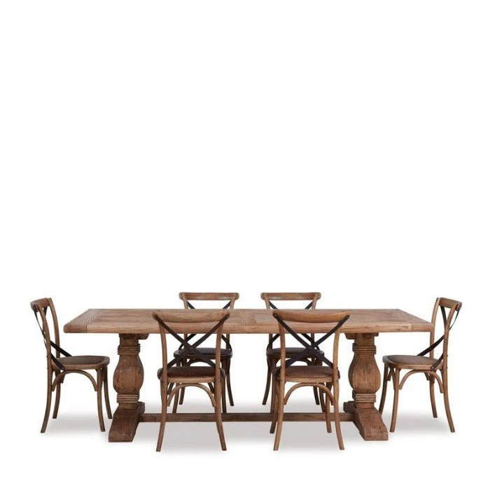 Old Elm & Cross Dining Suite 2200w (7 Pce)