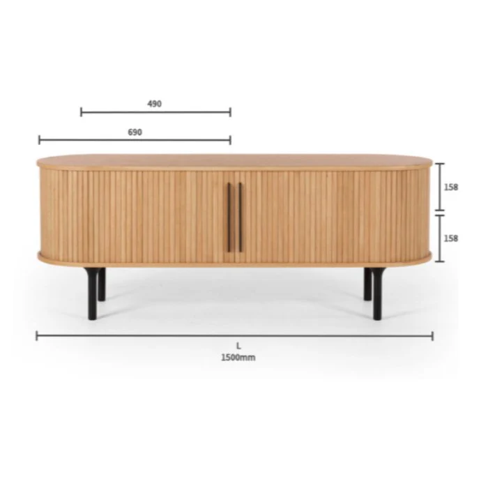 Palliser TV Unit 1500w - Oak - Image 15
