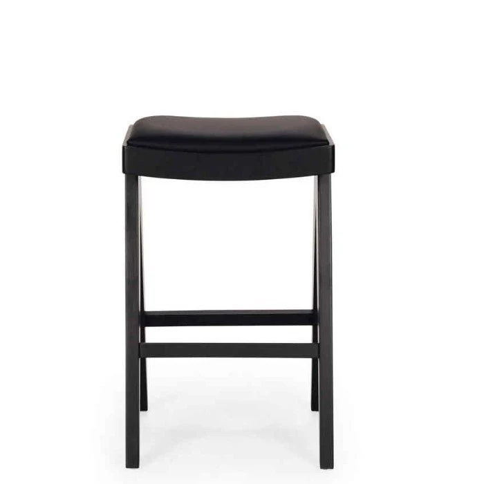Palma Barstool - Black Oak Black PU Seat - 650SH