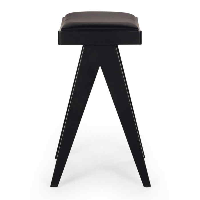 Palma Barstool - Black Oak Black PU Seat - 650SH - Image 3