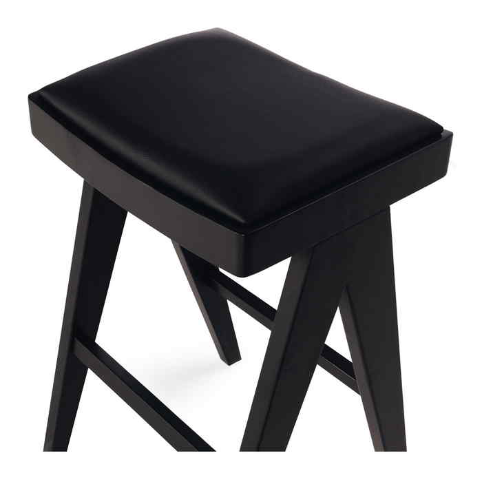 Palma Barstool - Black Oak Black PU Seat - 650SH - Image 4