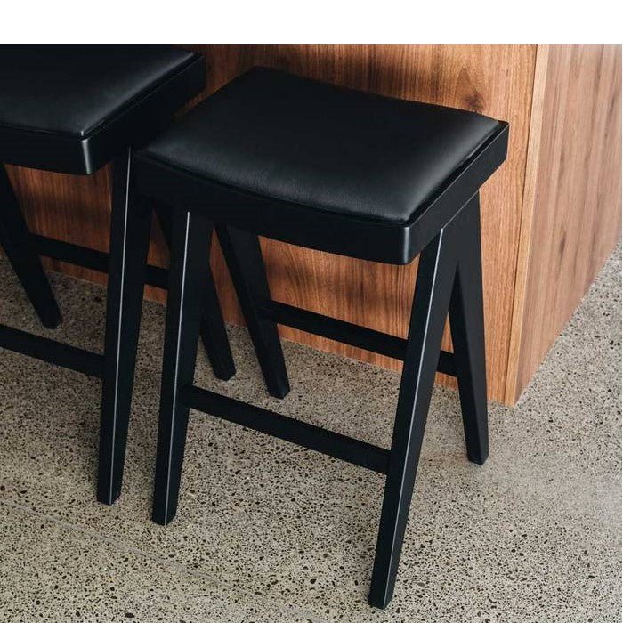 Palma Barstool - Black Oak Black PU Seat - 650SH - Image 5