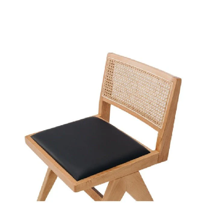 Palma Dining Chair - Natural Oak with Black PU Seat - Image 5