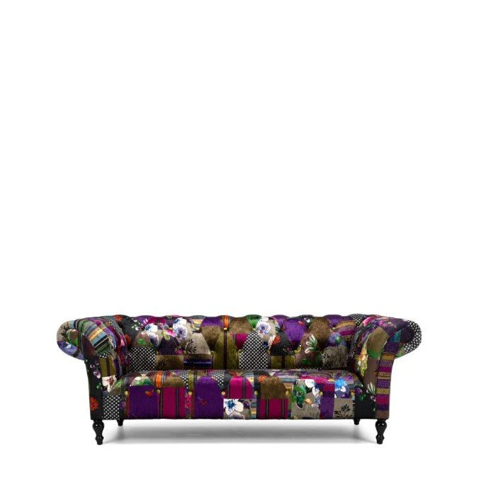 Patchwork 3 Seater Sofa - Velvet