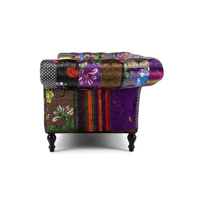 Patchwork 3 Seater Sofa - Velvet - Image 3