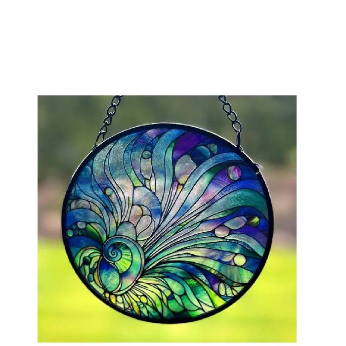 Paua Stained Glass Hanger 115dia - Image 2