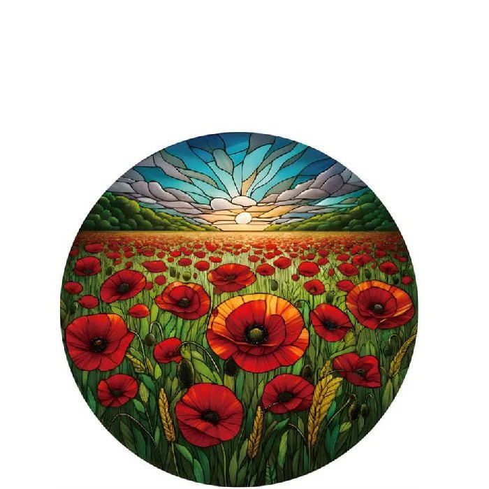Poppies Stained Glass Hanger 300dia