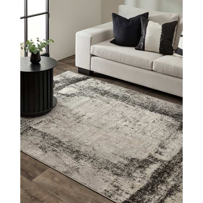 Quinn Floor Rug - Ivory/Black (Polypropylene) - Image 3