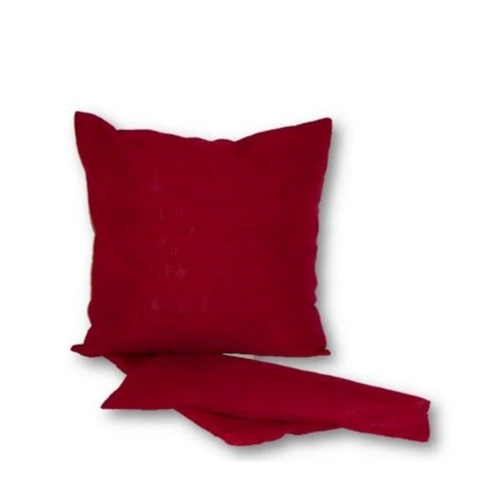 Linen Look Cushion - Red - Image 2