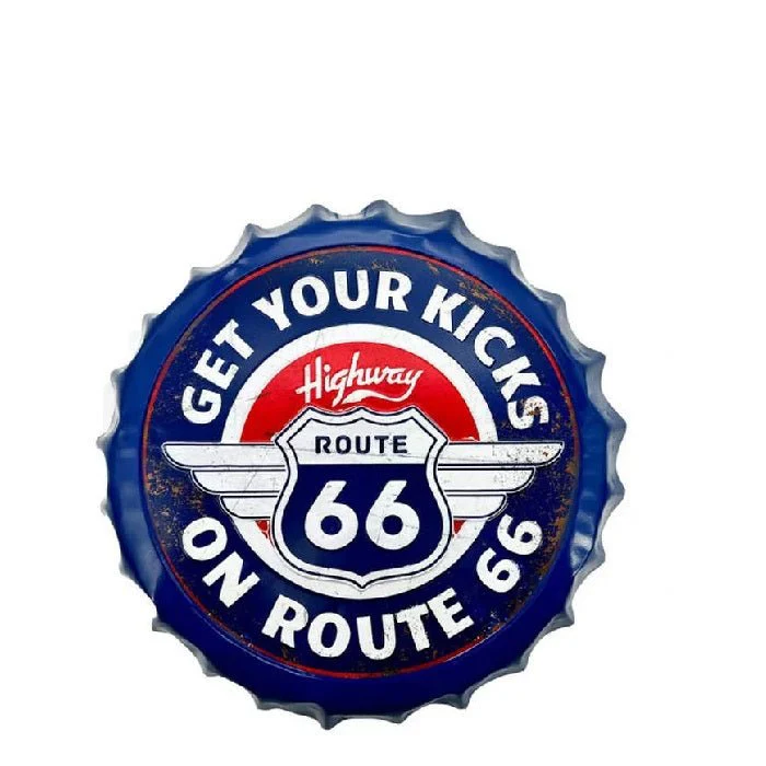 Route 66 Bottle Top Sign
