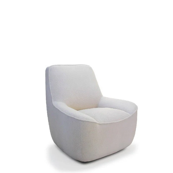 Simia Swivel Lounge Chair - Ivory Boucle - Image 2
