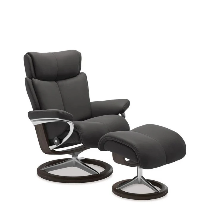Stressless Magic Leather Recliner - Signature Base (Paloma) - Image 5