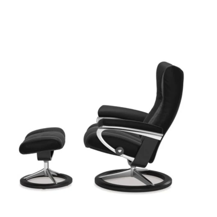 Stressless Wing Leather Recliner - Signature Base (Paloma) - Image 3
