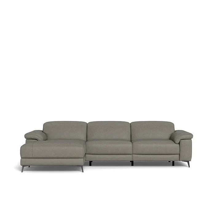 Tate 3 Seater Power Reclining Sofa with Chaise in Leather