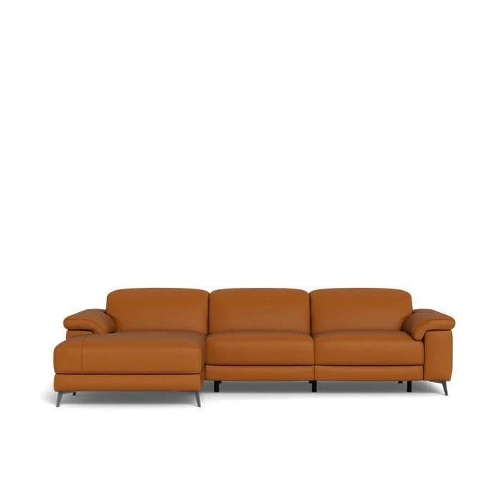 Tate 3 Seater Power Reclining Sofa with Chaise in Leather - Image 10