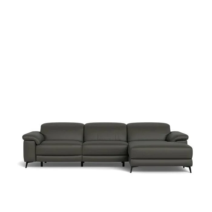 Tate 3 Seater Power Reclining Sofa with Chaise in Leather - Image 19