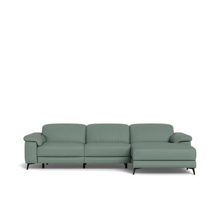 Tate 3 Seater Power Reclining Sofa with Chaise in Leather - Image 25