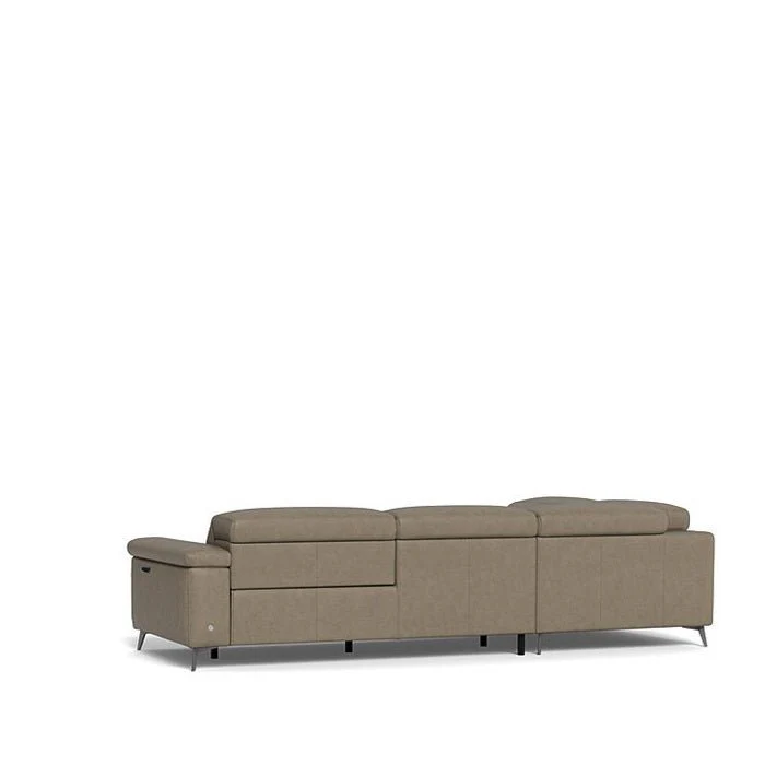 Tate 3 Seater Power Reclining Sofa with Chaise in Leather - Image 27