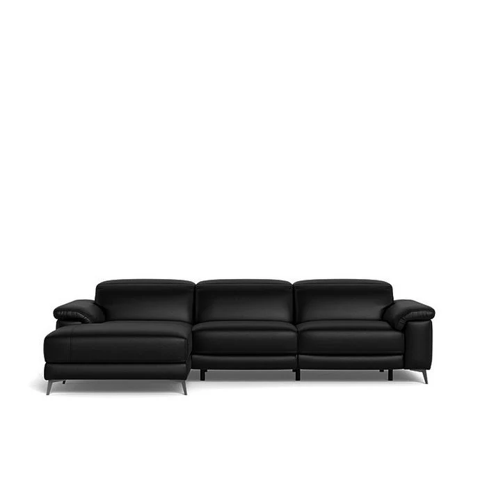 Tate 3 Seater Power Reclining Sofa with Chaise in Leather - Image 3