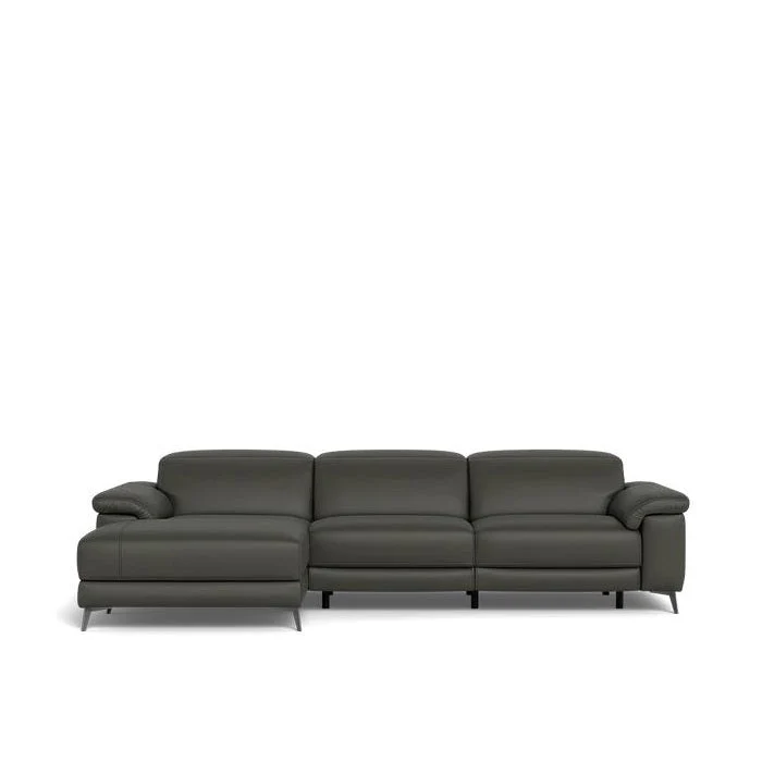 Tate 3 Seater Power Reclining Sofa with Chaise in Leather - Image 6