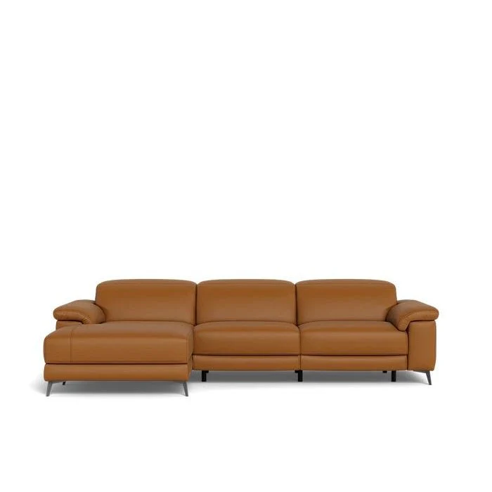 Tate 3 Seater Power Reclining Sofa with Chaise in Leather - Image 7