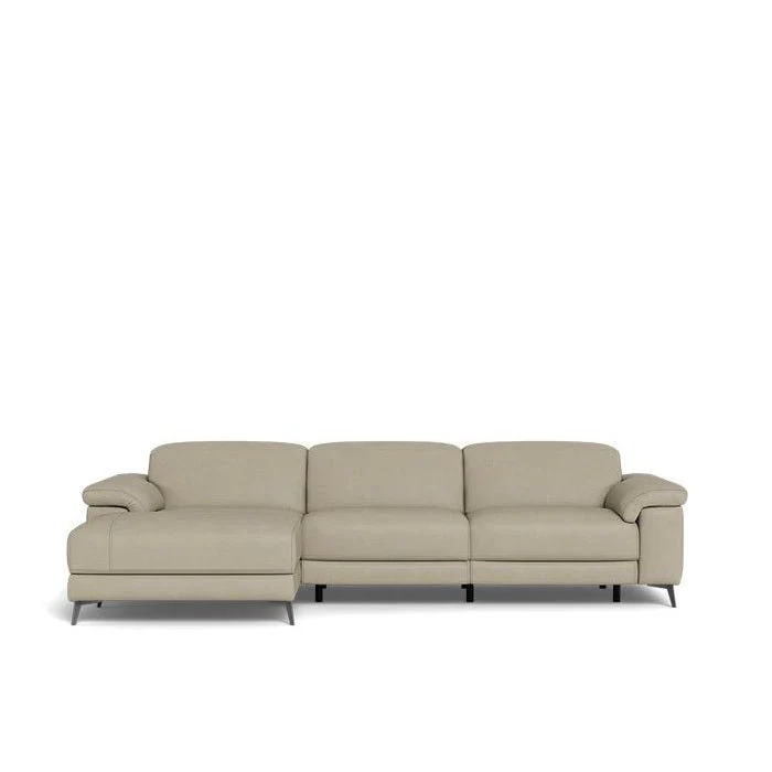 Tate 3 Seater Power Reclining Sofa with Chaise in Leather - Image 8