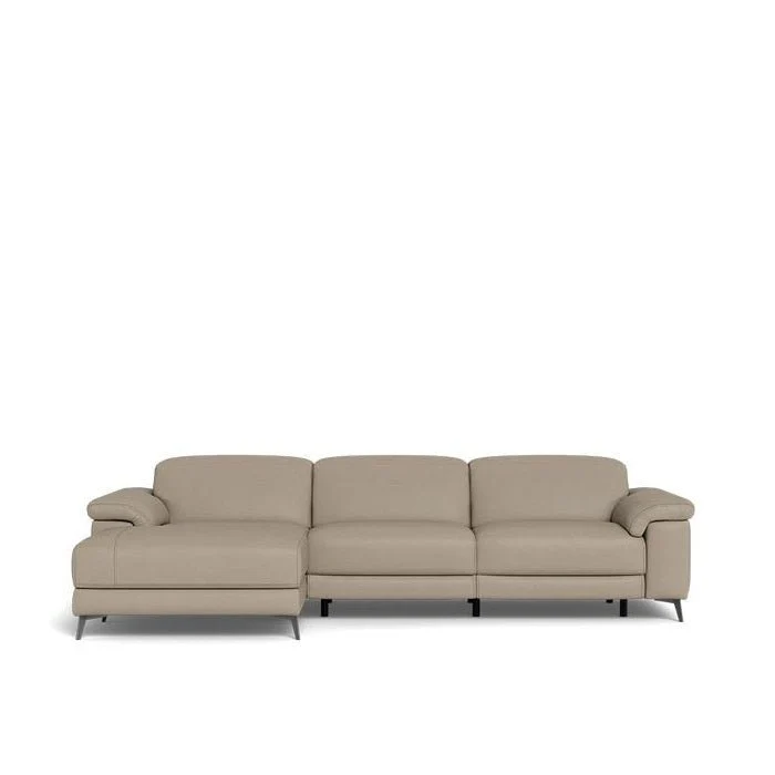 Tate 3 Seater Power Reclining Sofa with Chaise in Leather - Image 9