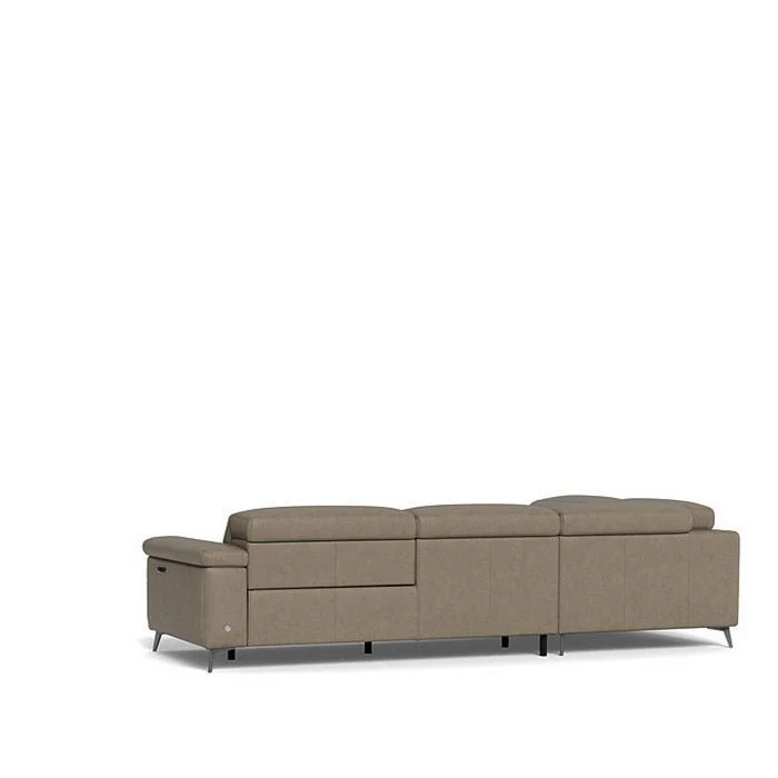 Tate 3 Seater Power Reclining Sofa with Corner Chaise LHF in Leather - Image 8