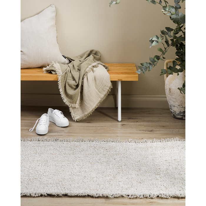 Ulster Floor Runner - White/Natural (Wool Blend)