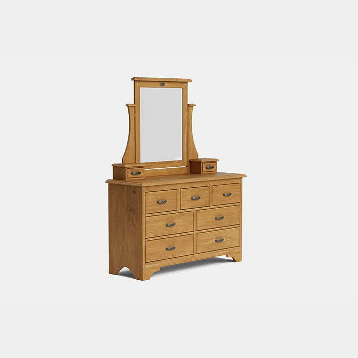 Villager Dresser & Mirror 9 Drawer - Image 9