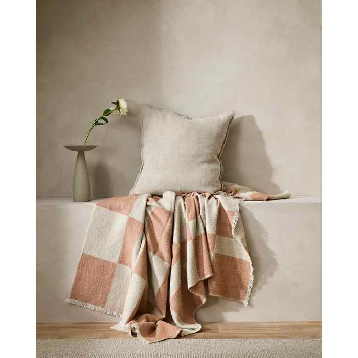 Winton Coral Throw (Wool/Cotton Mix) - Image 5