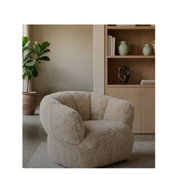 Xano Swivel Chair - Faux Fur for a touch of luxury - Image 7